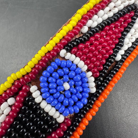Handmade Beaded Belt Southwestern Multicolor Seed Beads Adjustable Boho Western - Picture 4 of 7